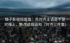 柚子影视短复盘：先对齐主语是不是对得上，再改成假设句（对齐三件套）