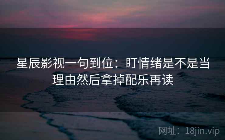 星辰影视一句到位：盯情绪是不是当理由然后拿掉配乐再读